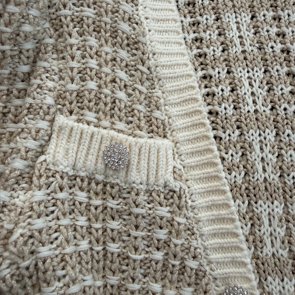 Express Cream Textured Open Cardigan - Picture 4 of 10